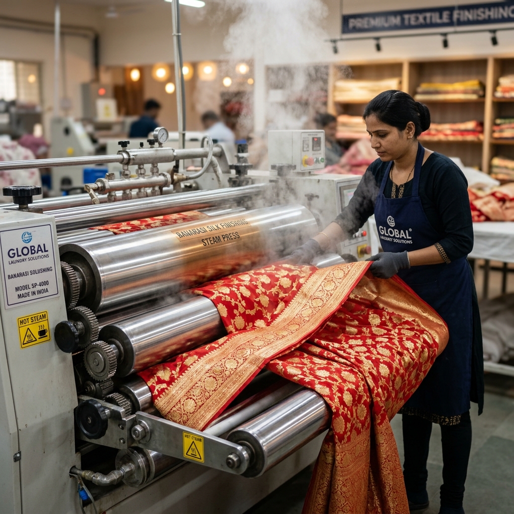 Saree Polishing & Roll Pressing